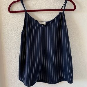 Aritzia Babaton Navy Striped Cami